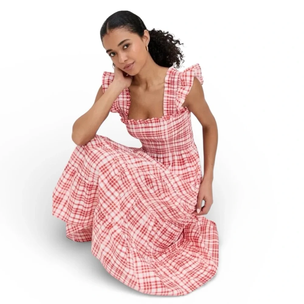 Hill House Ellie Nap Dress. Watercolor Gingham - Cherry. M. NWT. - Picture 2 of 6